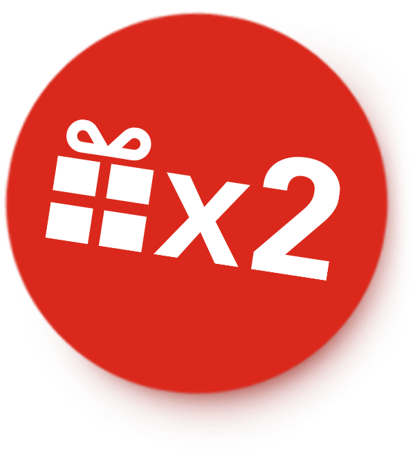 Image of gift box and X2